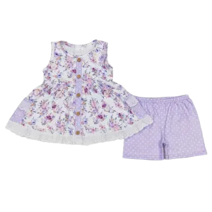 "Purple Violet" 2 PC Shorts Set