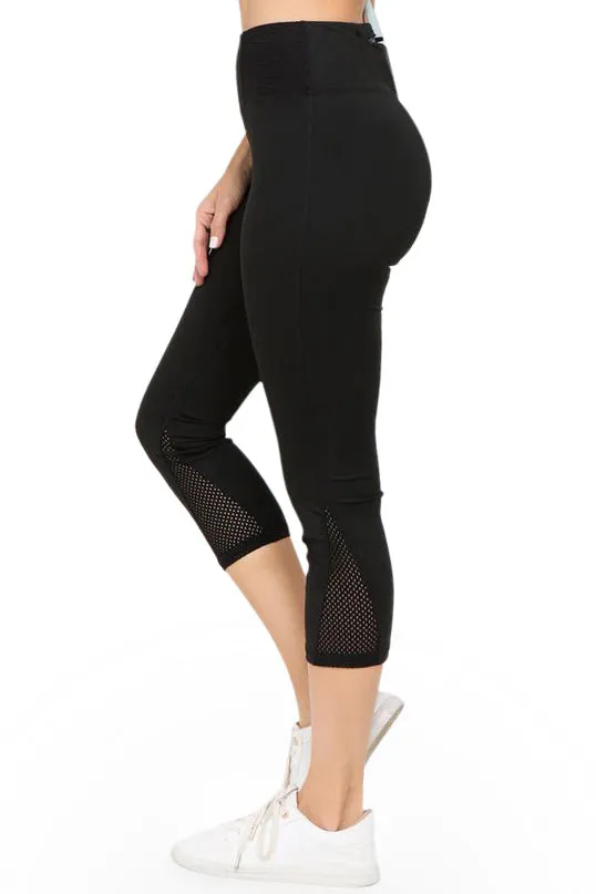 Ready Go Active Mesh Cropped Legging with Pocket