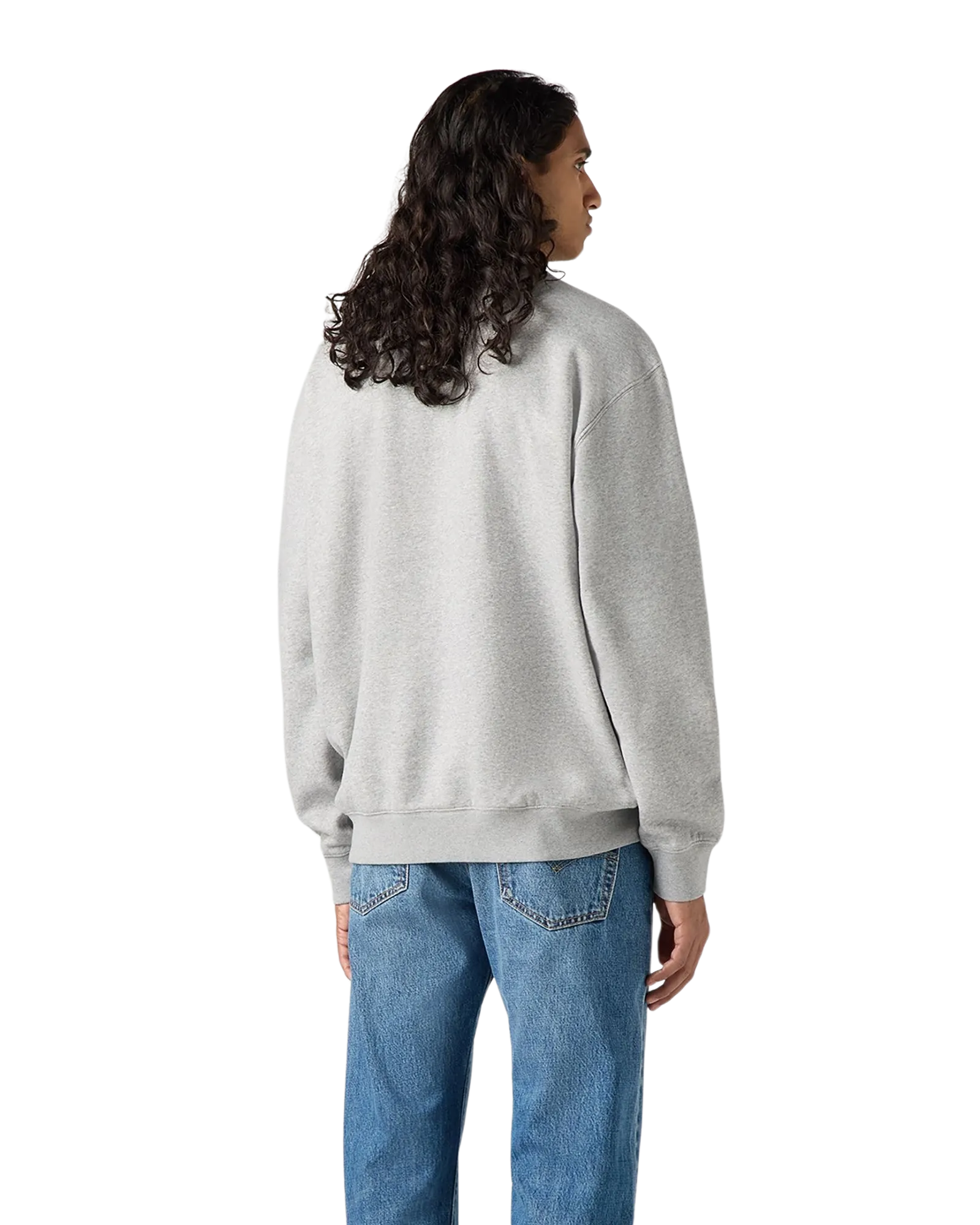 Relaxed Graphic Crew Sweatshirt in Heather Grey