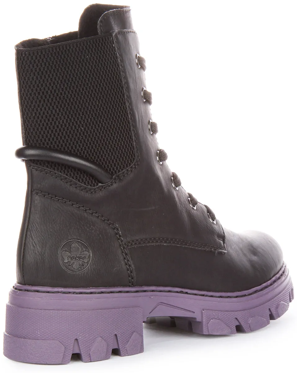 Rieker 74631-01 In Black Purple For Women