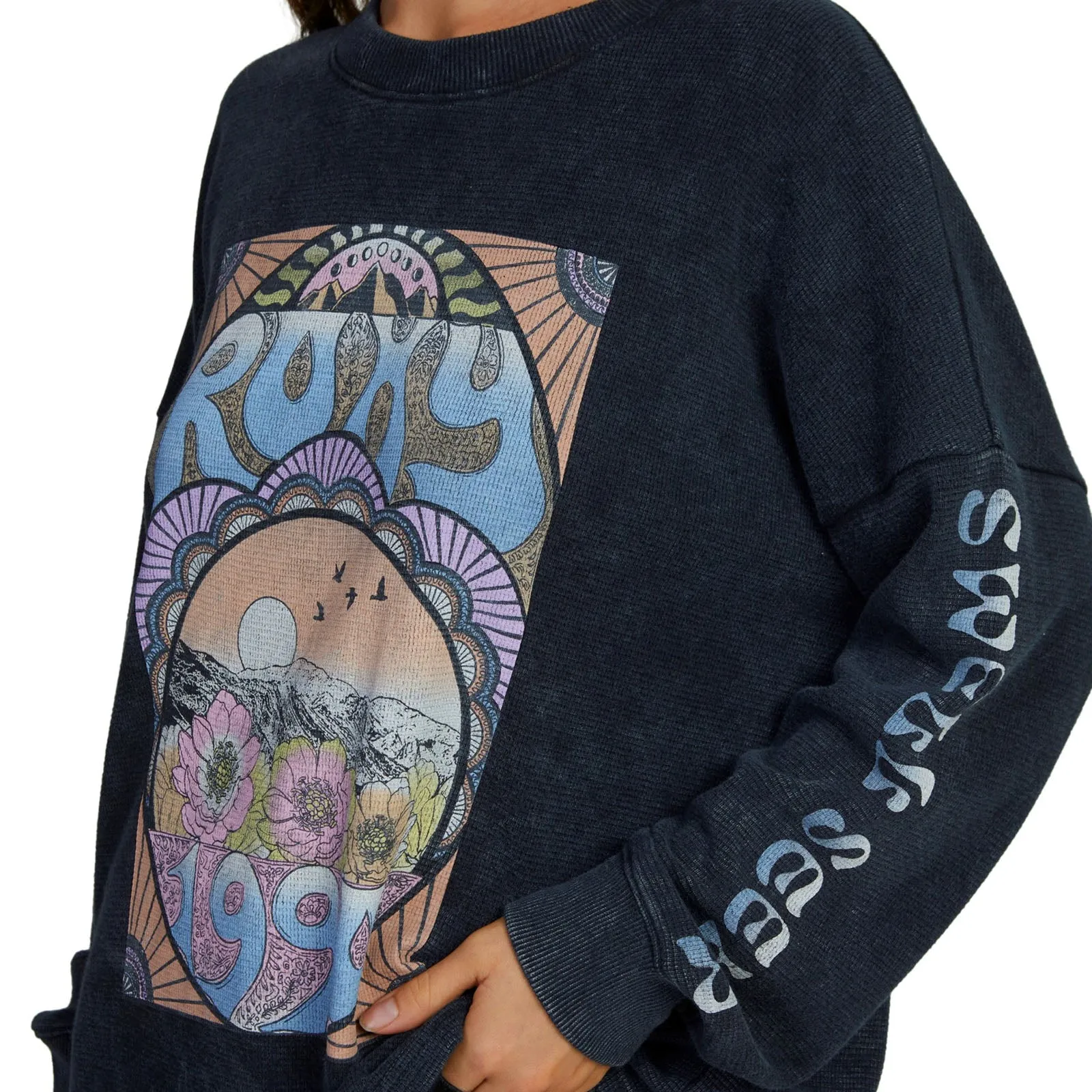 Roxy Womens East Side Pullover Crew Neck Sweatshirt