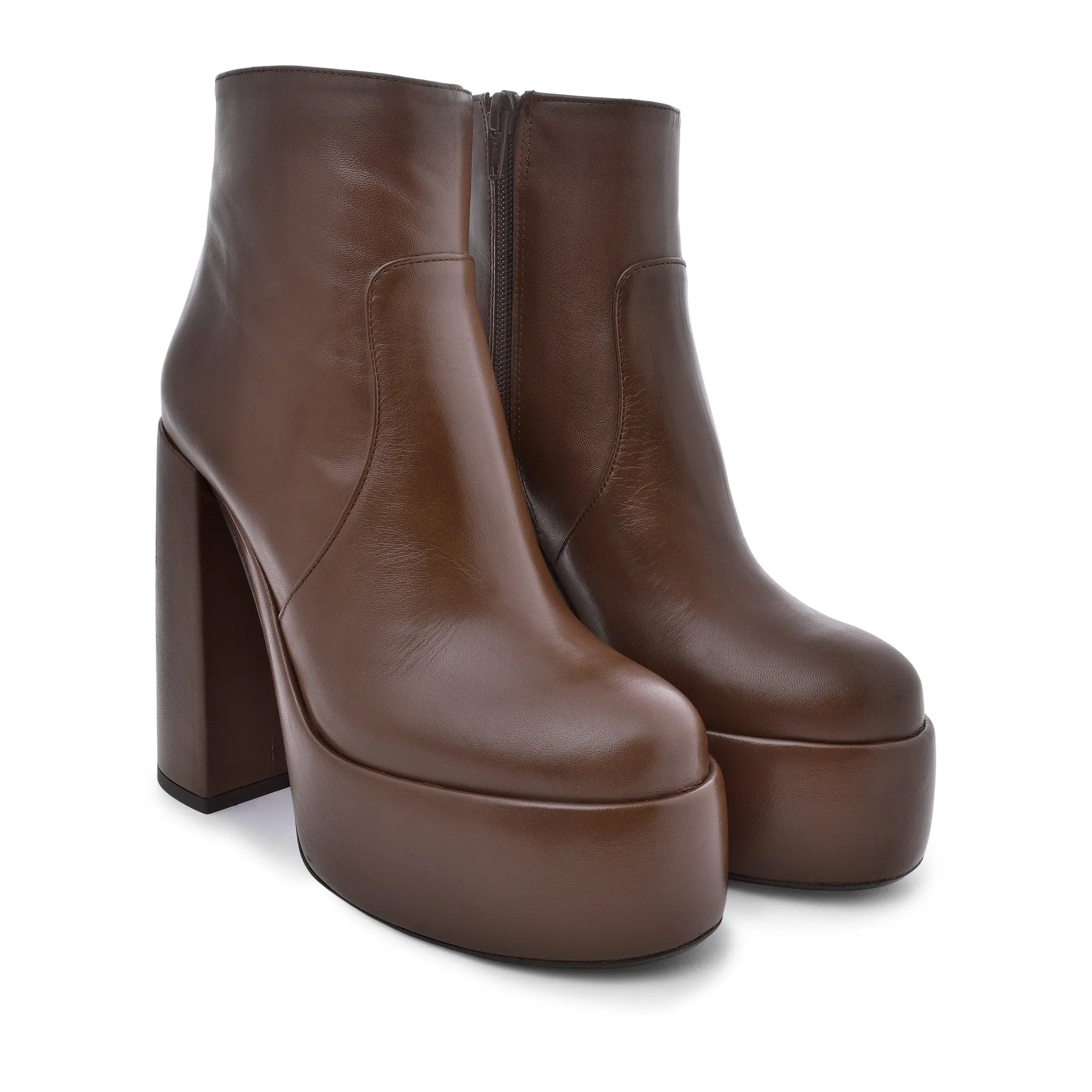 Sato Brown Platform Ankle Boots