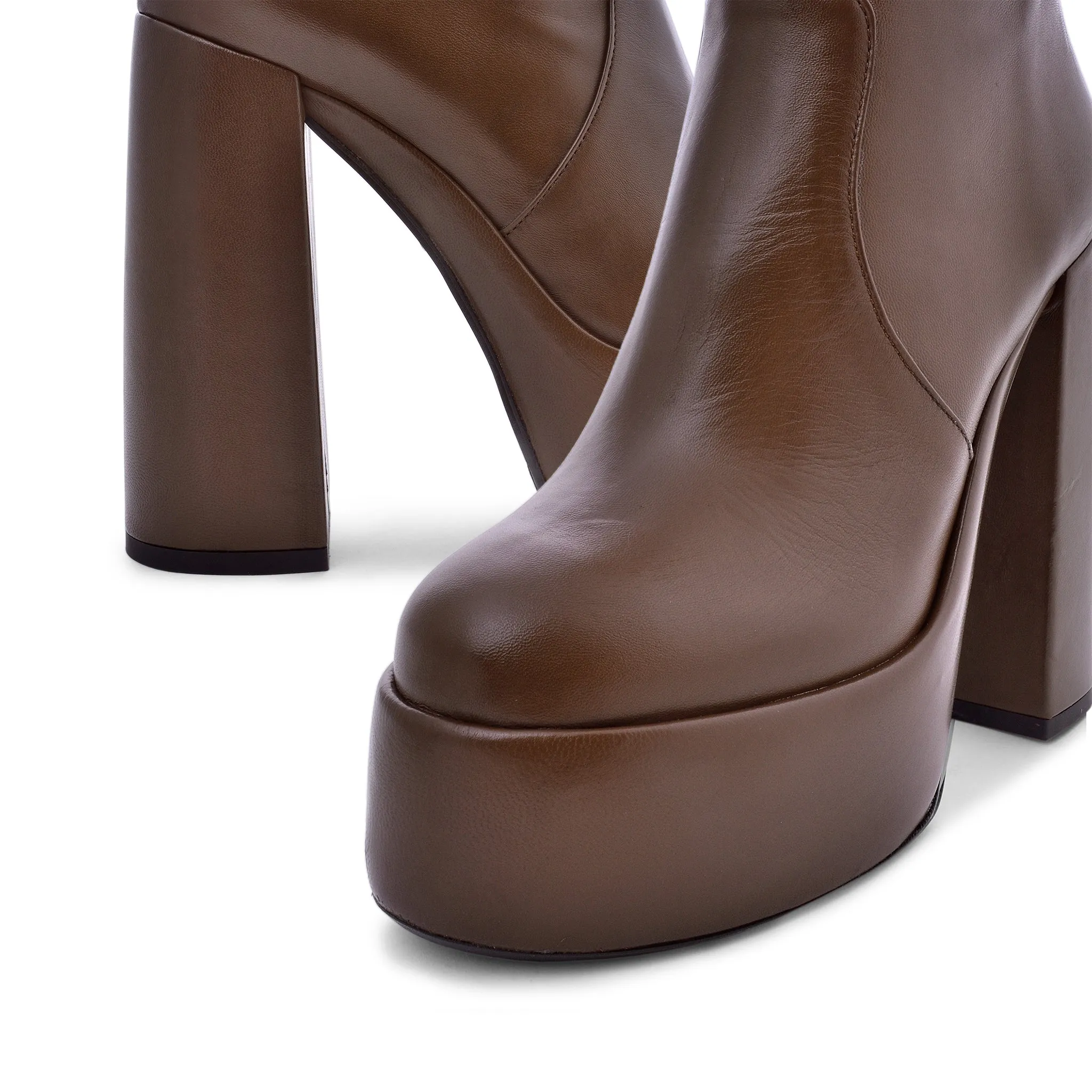 Sato Brown Platform Ankle Boots