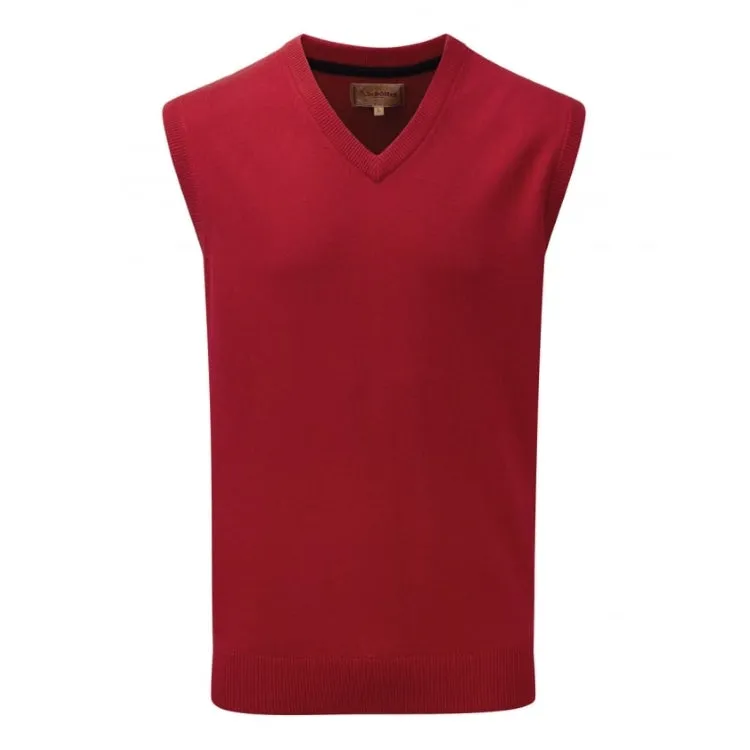 Schoffel Sleeveless Cotton Cashmere V Neck Sweater - Rich Red