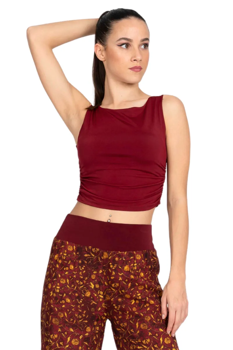 Side Gathered Crop Top