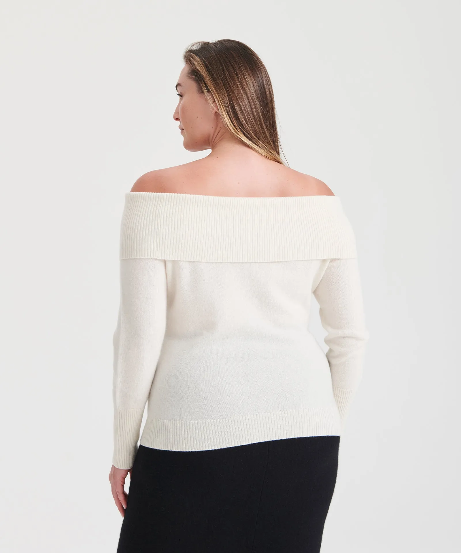 Signature Cashmere Off The Shoulder Sweater