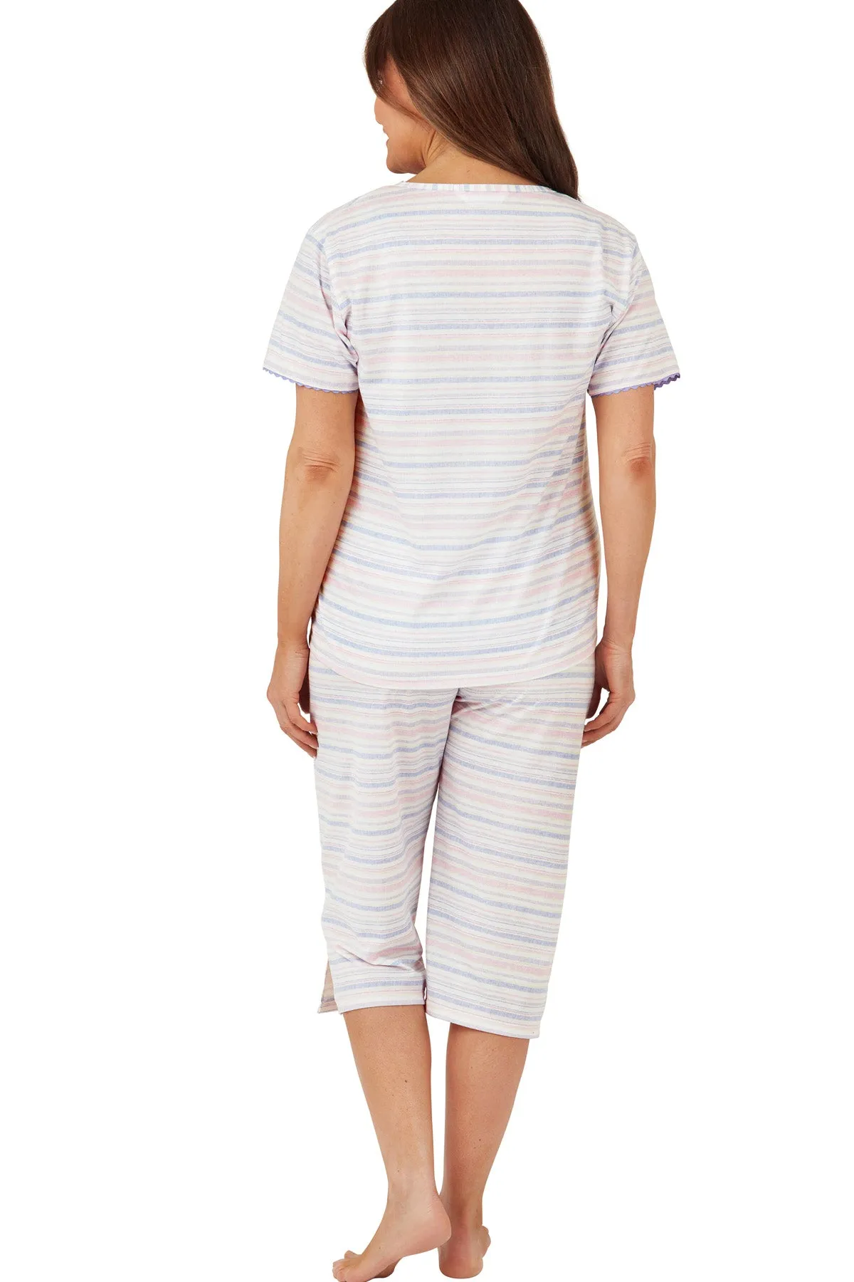 Sketchy Stripe  Print Easy-Care Capri Pyjama