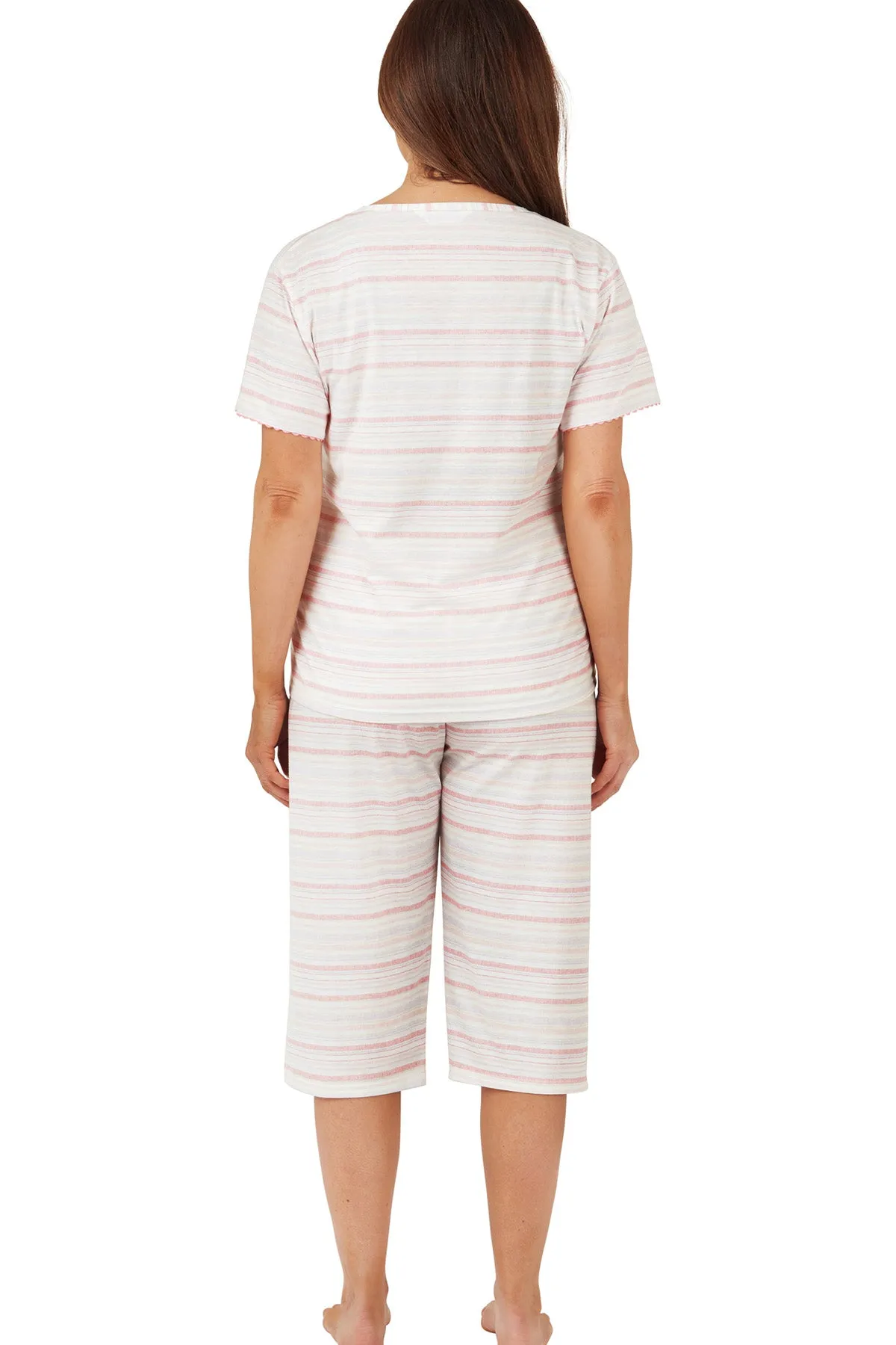 Sketchy Stripe  Print Easy-Care Capri Pyjama