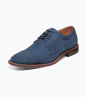 Stacy Adams Blue Men's Wingtip Oxford Lace-Up Casual suede Leather Shoes