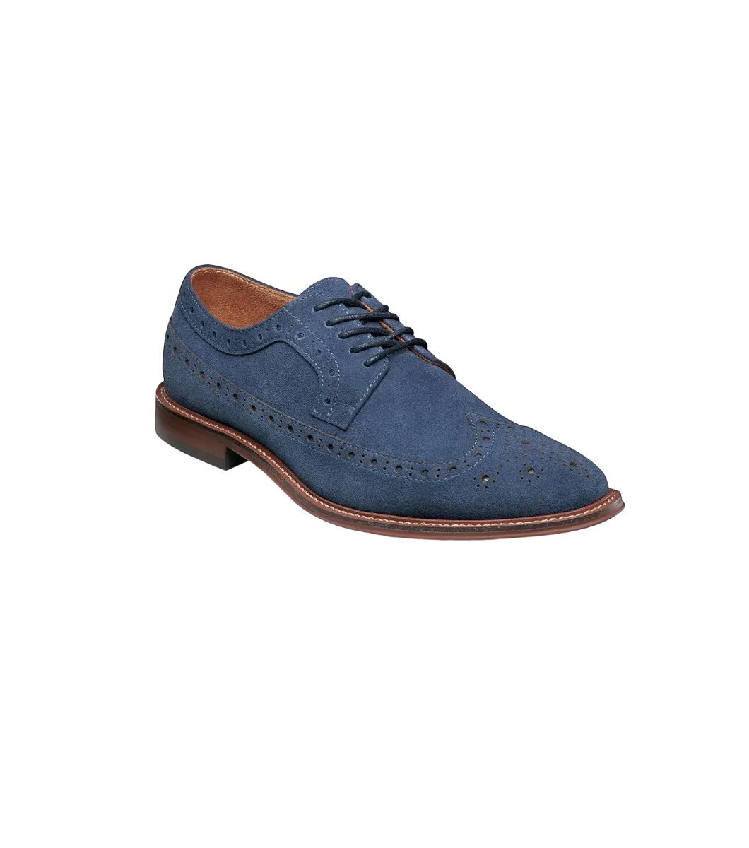 Stacy Adams Blue Men's Wingtip Oxford Lace-Up Casual suede Leather Shoes