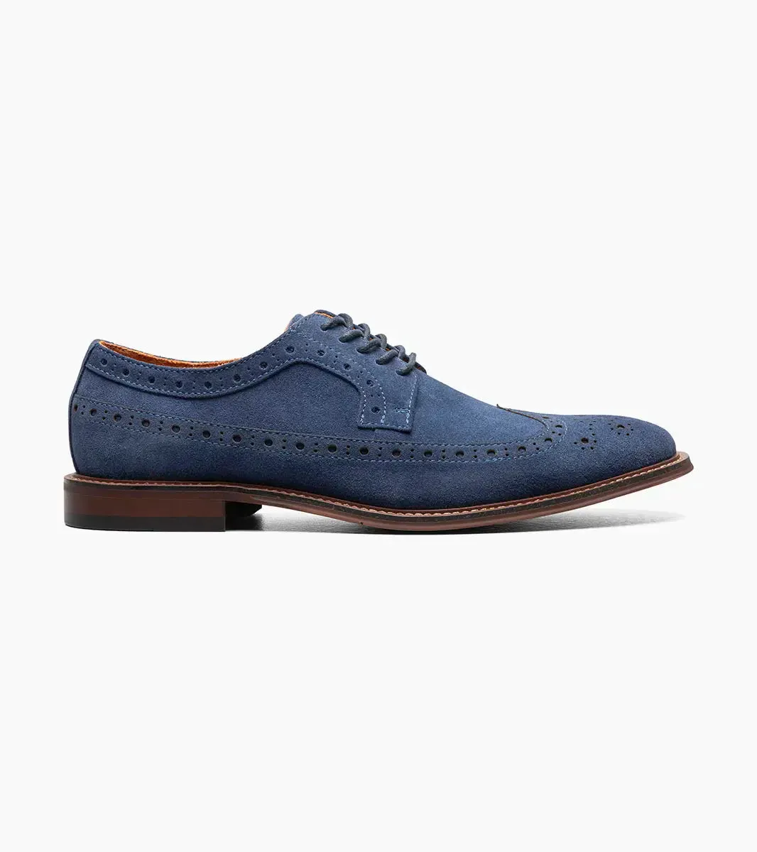 Stacy Adams Blue Men's Wingtip Oxford Lace-Up Casual suede Leather Shoes