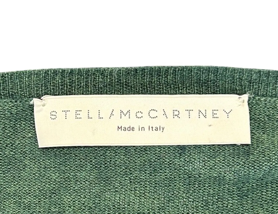 Stella McCartney Forest Green Cashmere Sweater with Bow Front