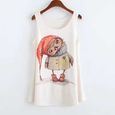 Summer fashion style New totoro print Sleeveless Tshirt women Loose plus-size women's t shirt One size tees camisetas tops