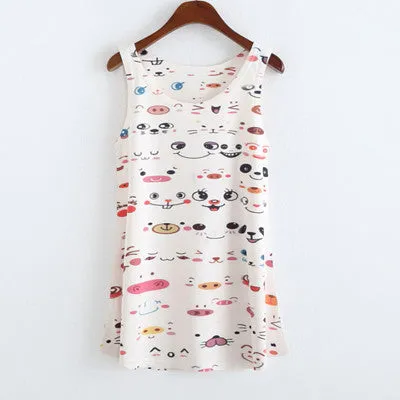 Summer fashion style New totoro print Sleeveless Tshirt women Loose plus-size women's t shirt One size tees camisetas tops