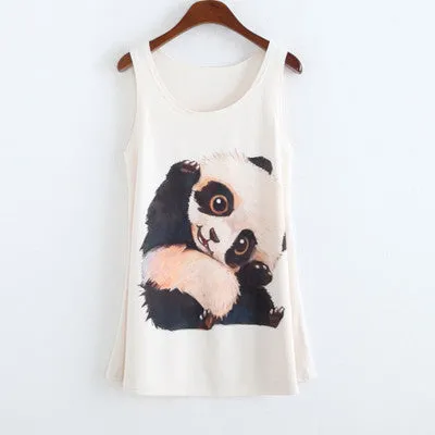 Summer fashion style New totoro print Sleeveless Tshirt women Loose plus-size women's t shirt One size tees camisetas tops