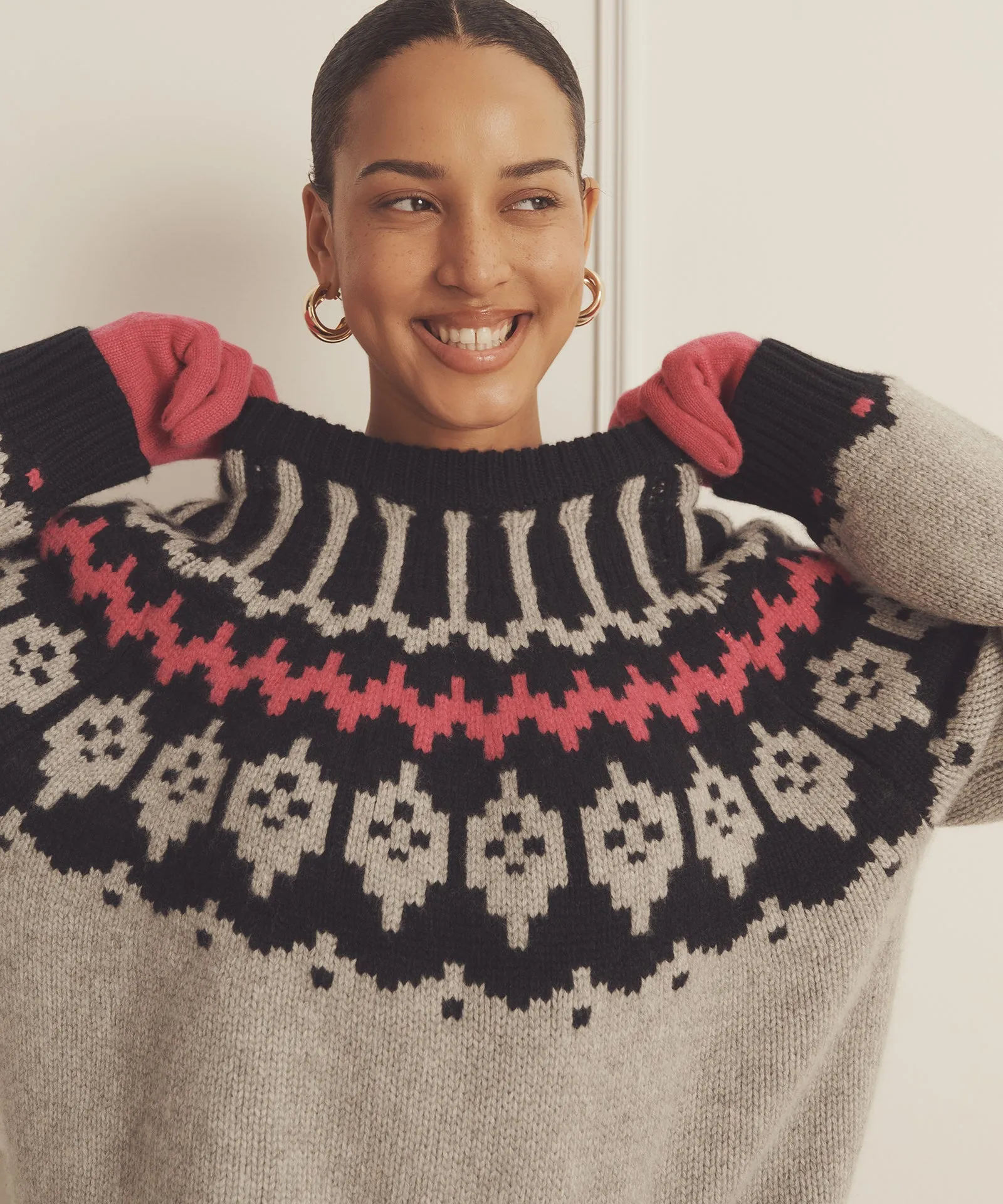 Super Luxe Cashmere Fair Isle Crewneck