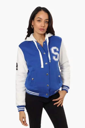 Super Triple Goose Hooded Varsity Lightweight Jacket - Blue