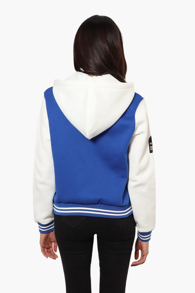 Super Triple Goose Hooded Varsity Lightweight Jacket - Blue