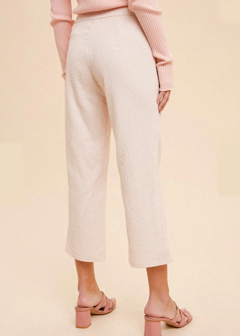 Tea Time, Women’s Cropped, Capri Pants, Seersucker, Blush