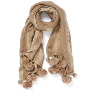 The Pom-Pom Scarf - Beige