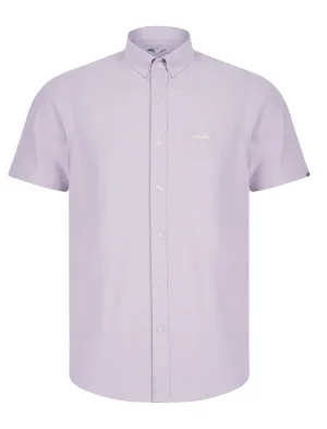 Tiberius Short Sleeve Oxford Cotton Shirt in Lilac  - Tokyo Laundry