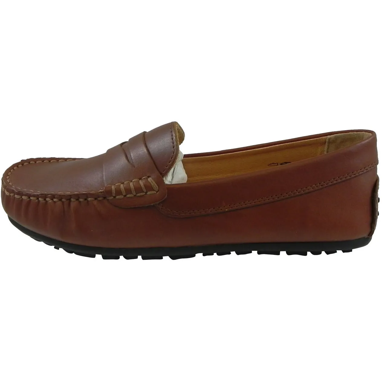 Umi Boy's David Leather Slip On Oxford Loafer Shoes Cognac