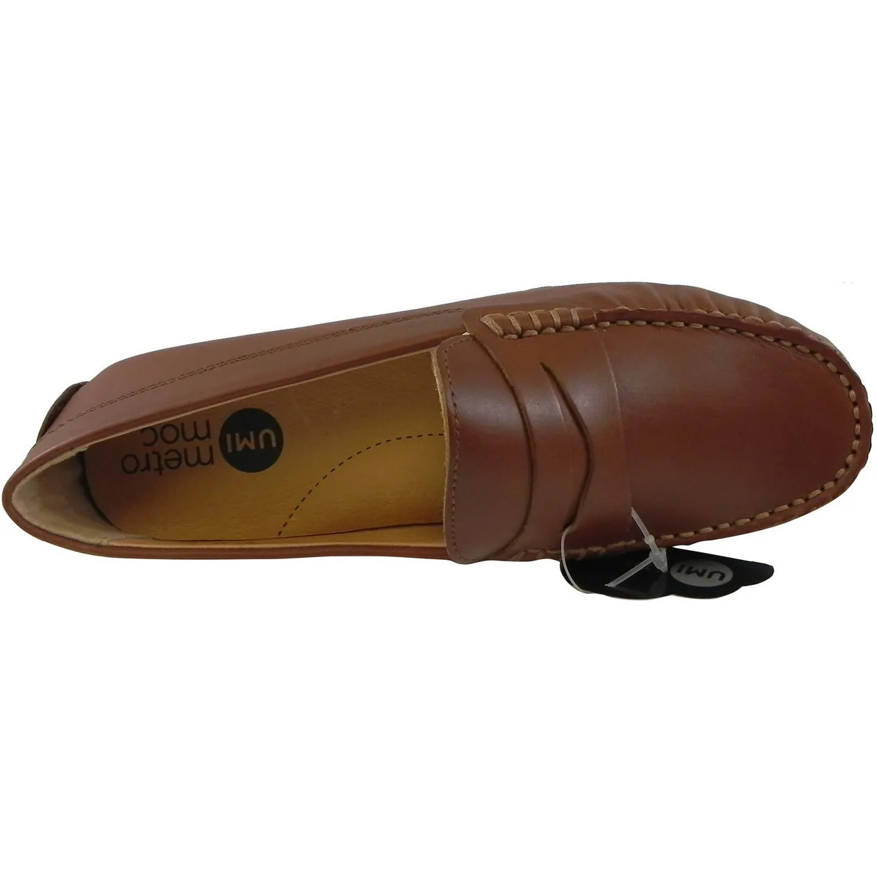 Umi Boy's David Leather Slip On Oxford Loafer Shoes Cognac