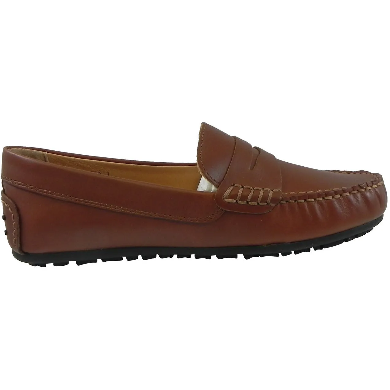 Umi Boy's David Leather Slip On Oxford Loafer Shoes Cognac