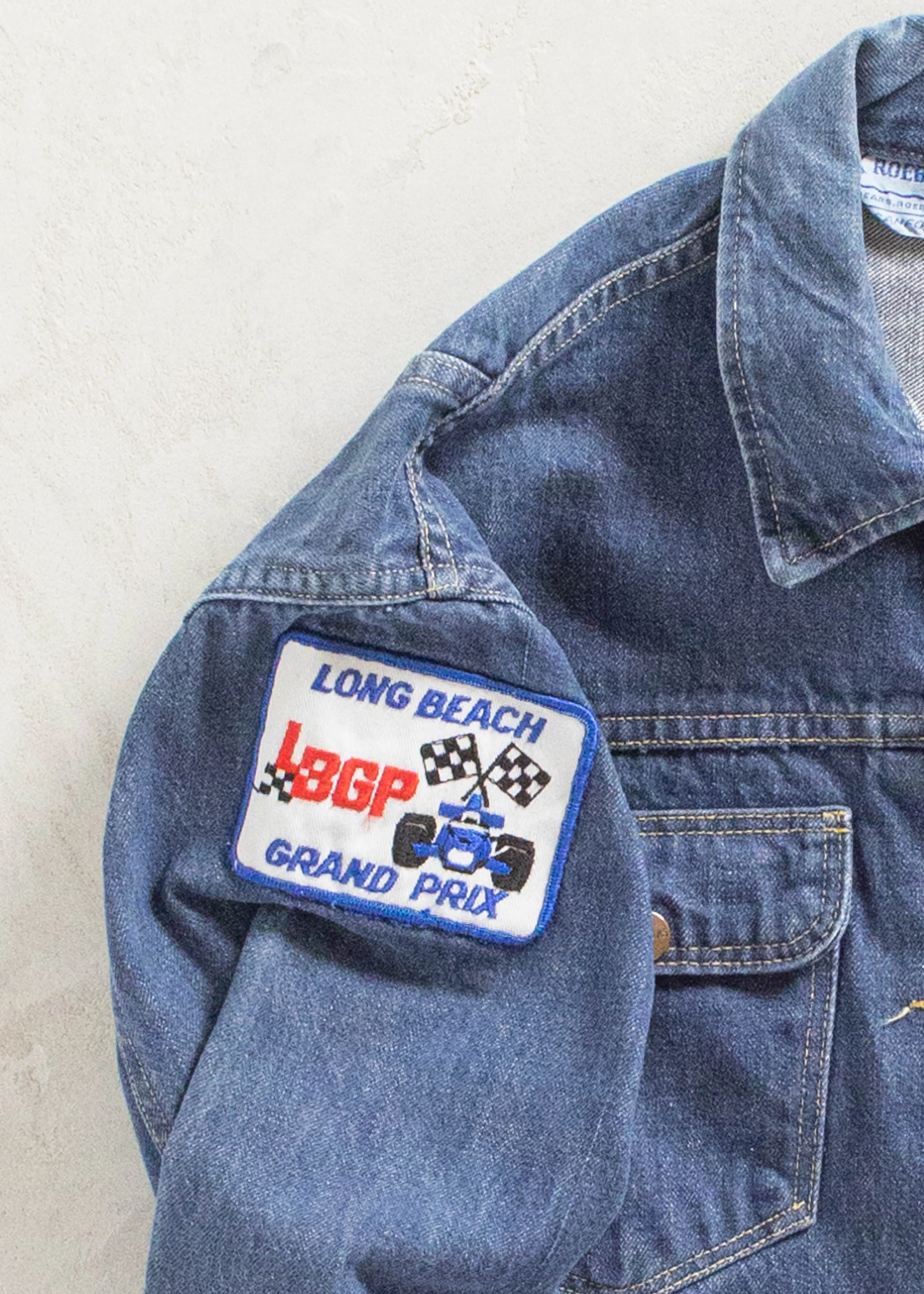 Vintage 1970s Sears Roebucks Selvedge Denim Trucker Jacket Size M/L