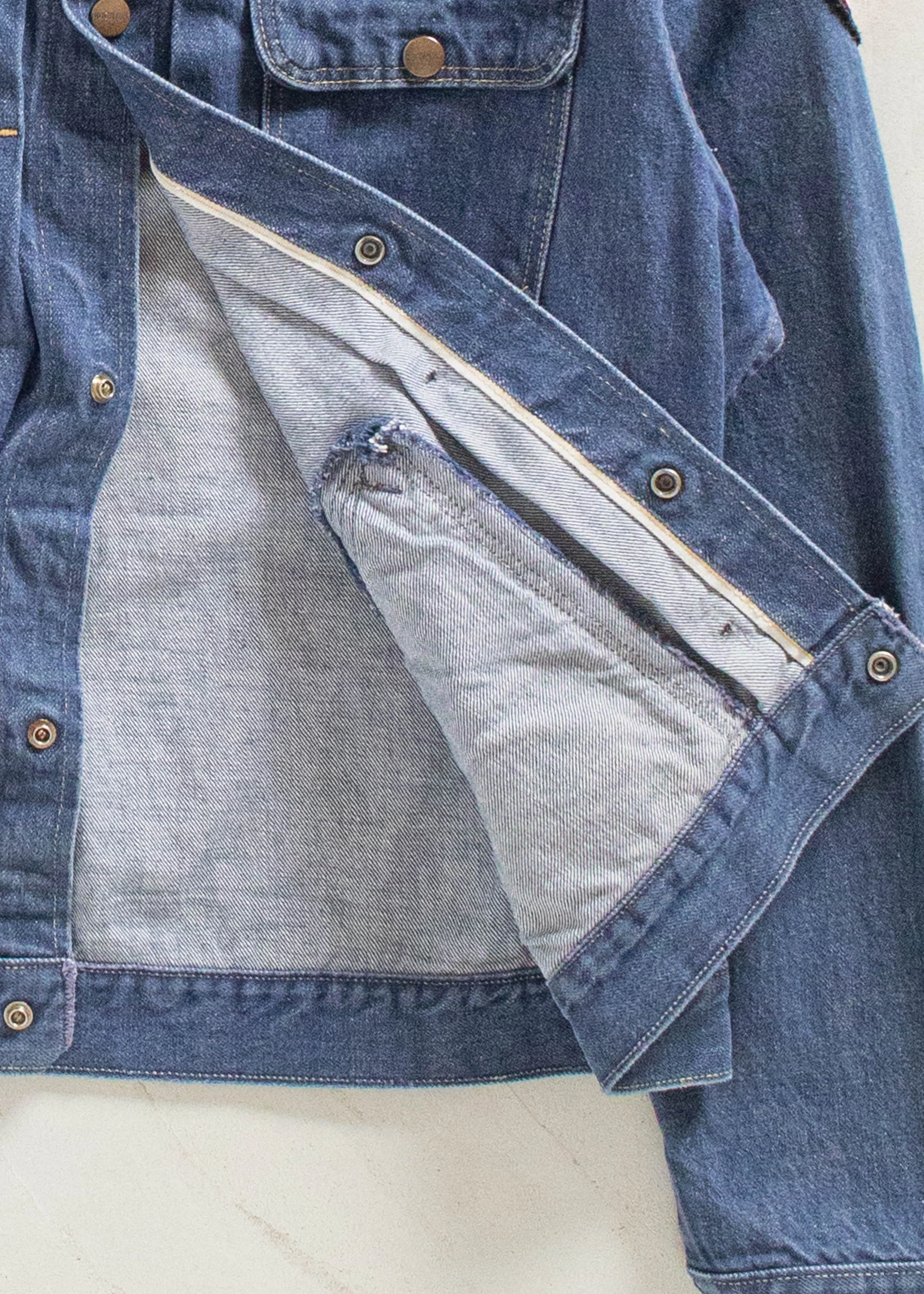 Vintage 1970s Sears Roebucks Selvedge Denim Trucker Jacket Size M/L