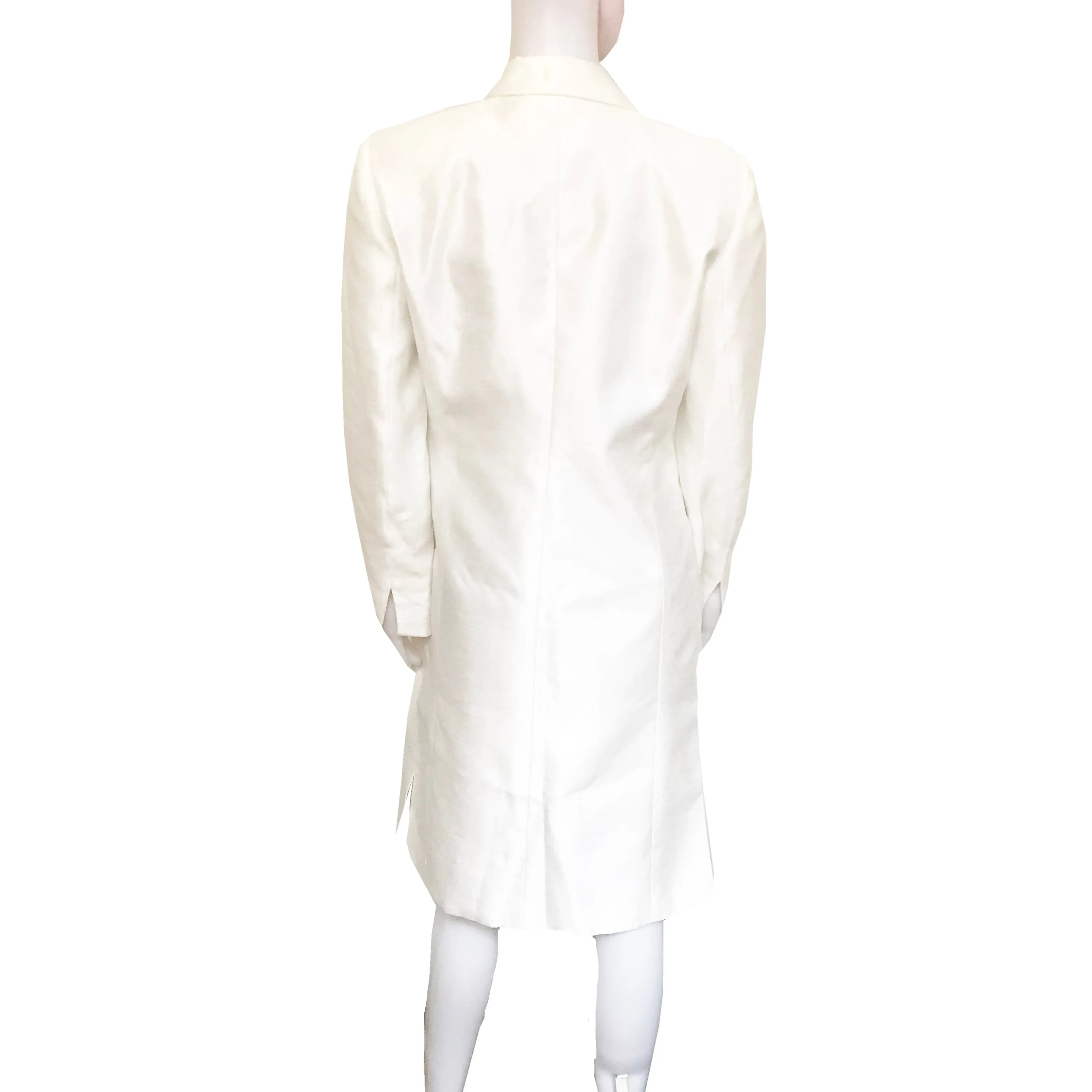 Vintage 1980s White Formal Embroidered Spring Coat