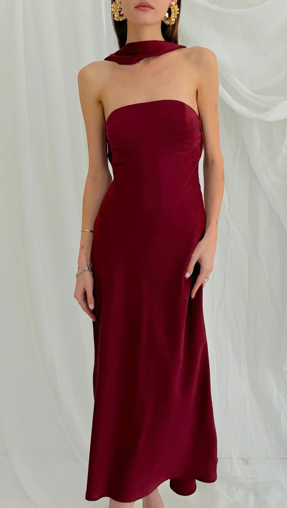 Viviana Cowl Back Maxi Dress - Wine