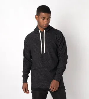 Waffle Rugger Hood Sweat Black Speck - Sale