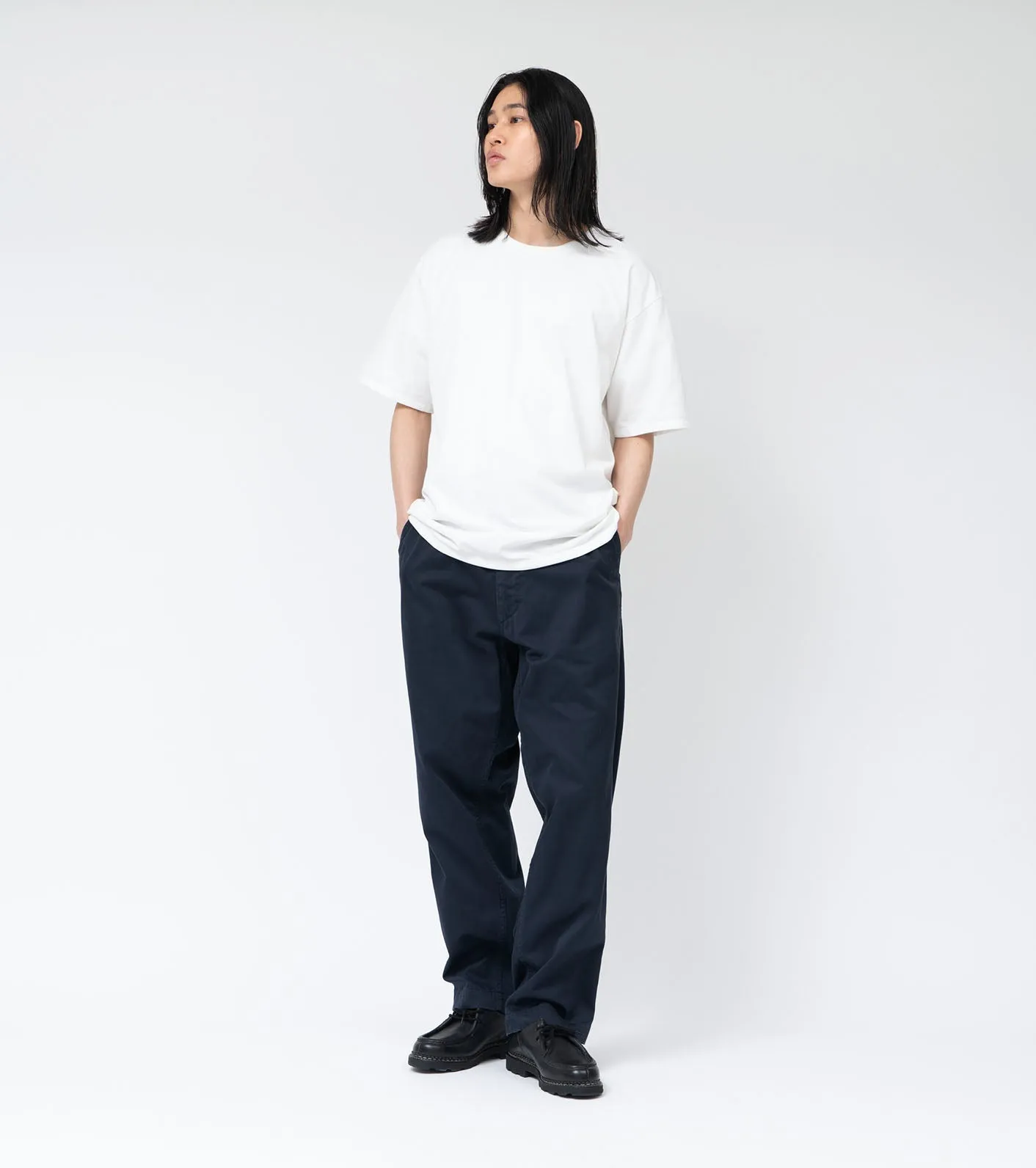 Wide Chino Pants - Navy