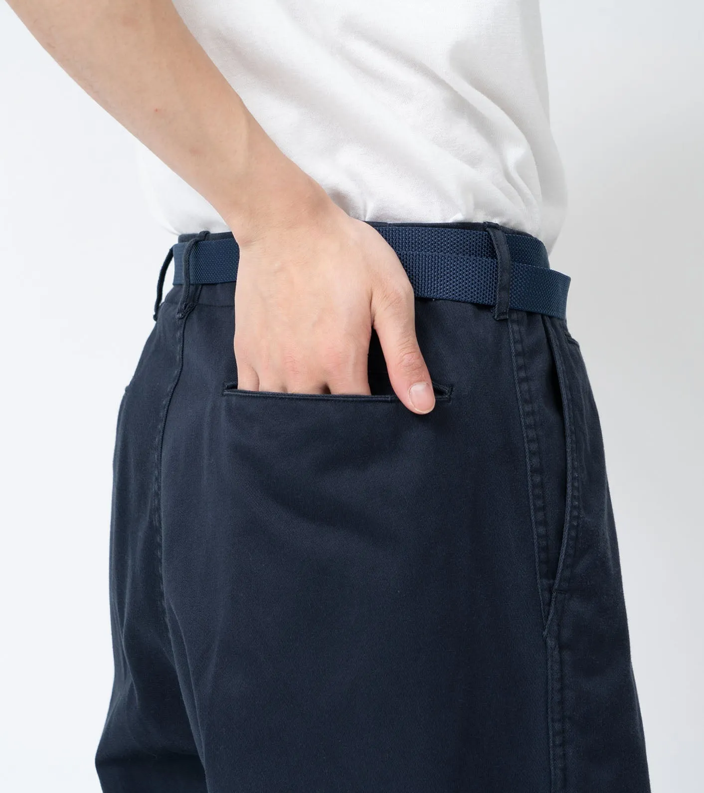 Wide Chino Pants - Navy