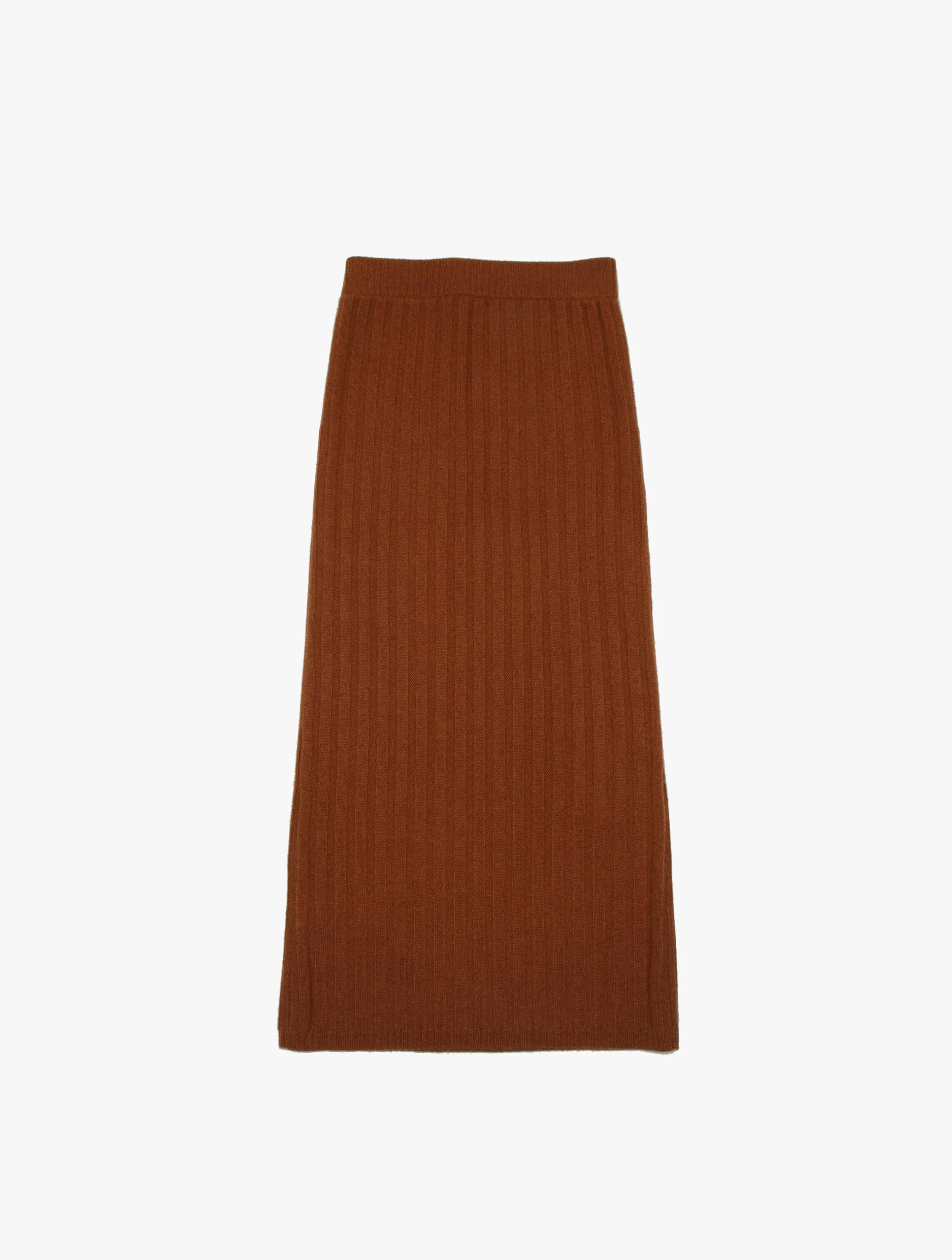 Wide Rib Cashmere Tube Skirt 