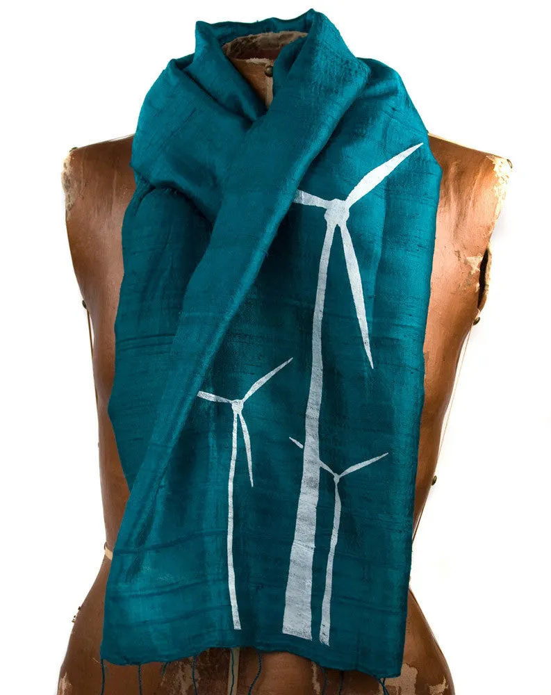 Wind Turbine Silk Scarf