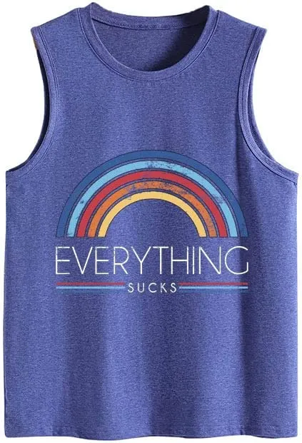 Women Everything Sucks Rainbow Tank Tops