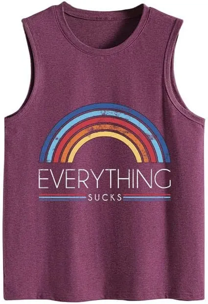 Women Everything Sucks Rainbow Tank Tops