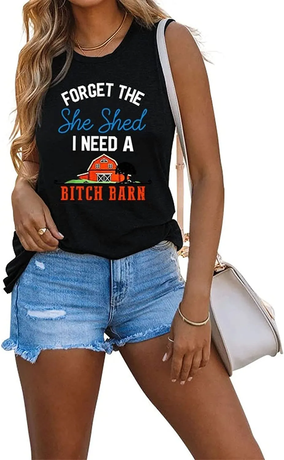 Women Forget The She Shed I Need A Bitch Barn Funny Tank Shirt