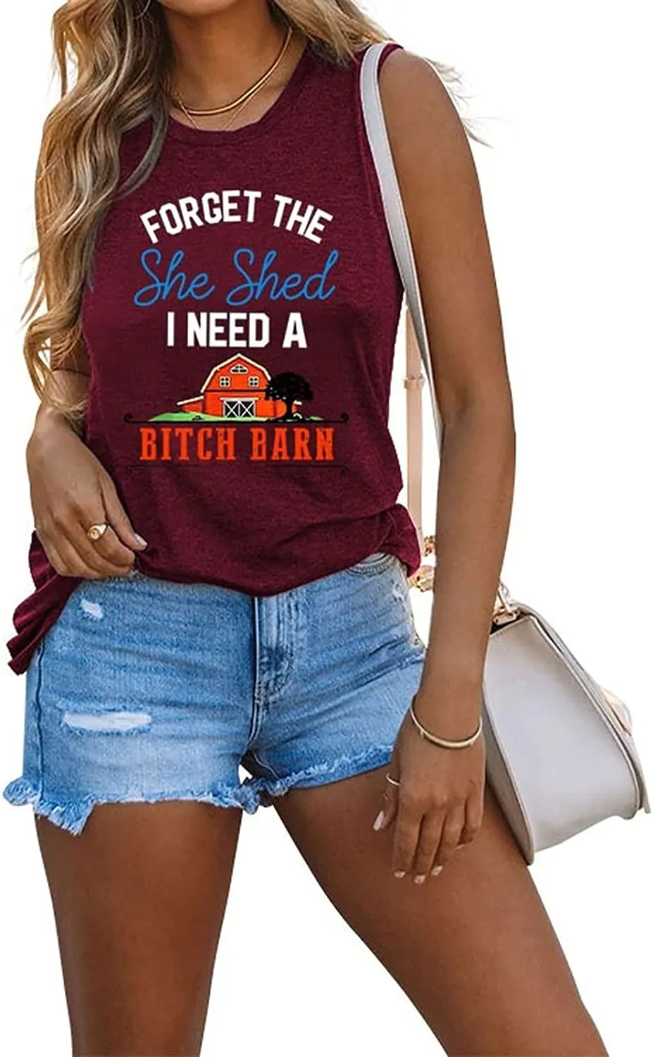 Women Forget The She Shed I Need A Bitch Barn Funny Tank Shirt