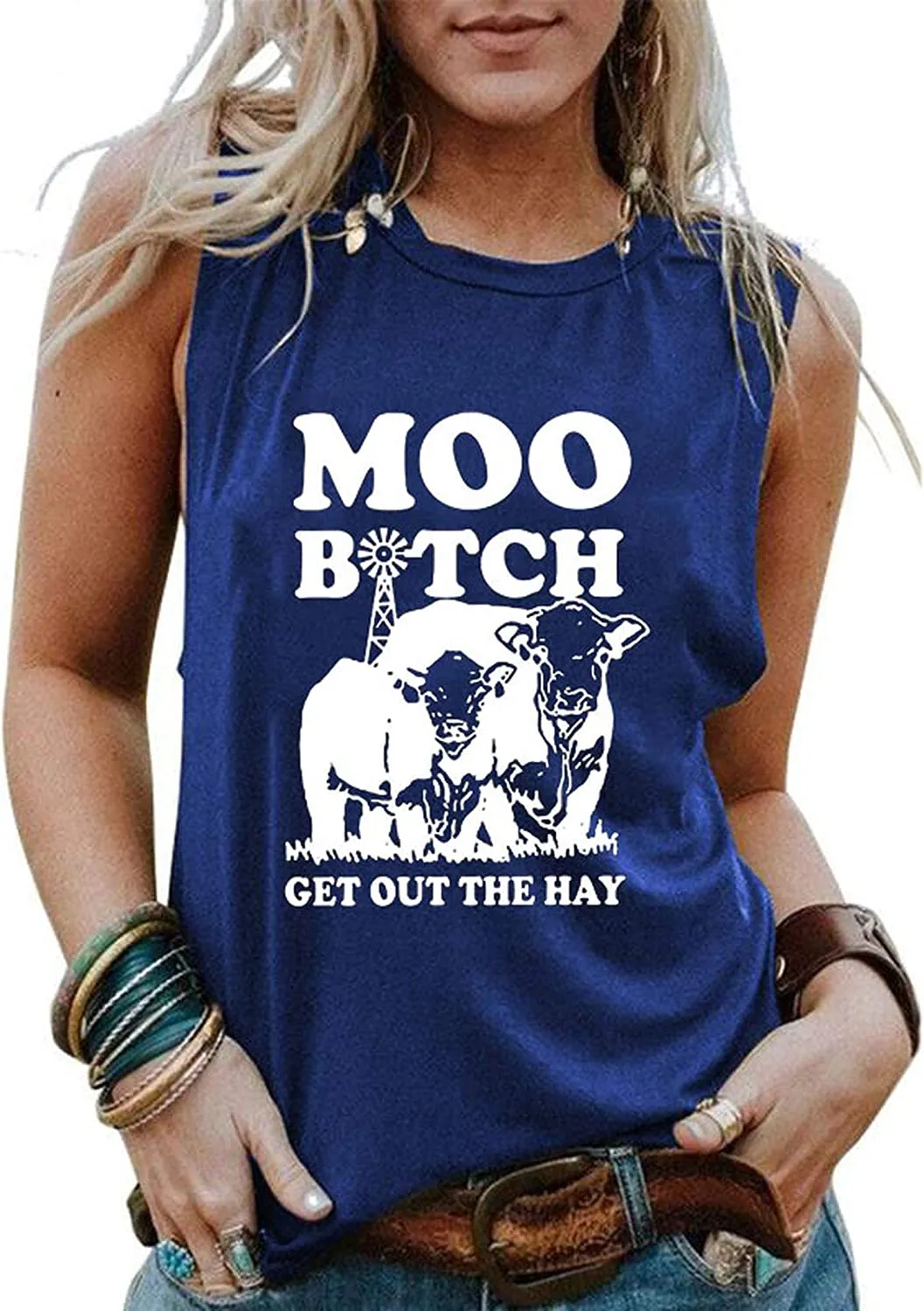 Women Moo Bitch Get Out The Hay Shirt Heifer Tank Top