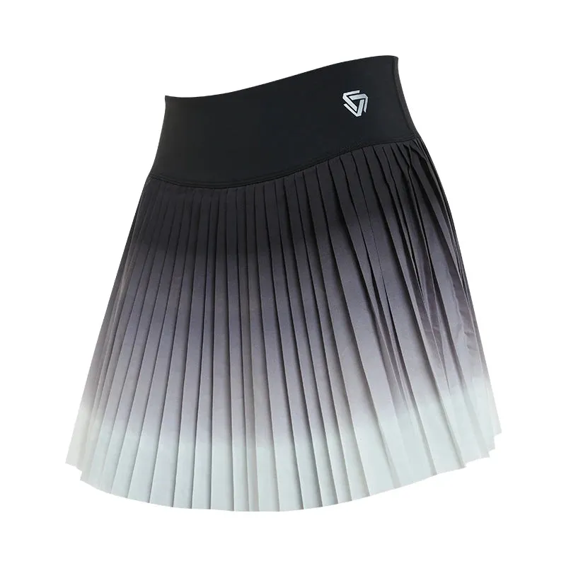 Women Summer Safe Tennis Skirts S-XXL Gym Golf Running Pleated skirt Girls Gradient Sports Fitness High Waist Skorts With Pocket