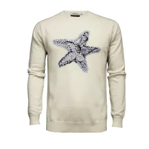 Woolwhite Crew Neck Star Fish Intarsia Palavan